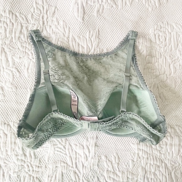 Victorias Secret Bra Dream Angels Lined Demi High Neck Olive Green Size 32B - Picture 5 of 6